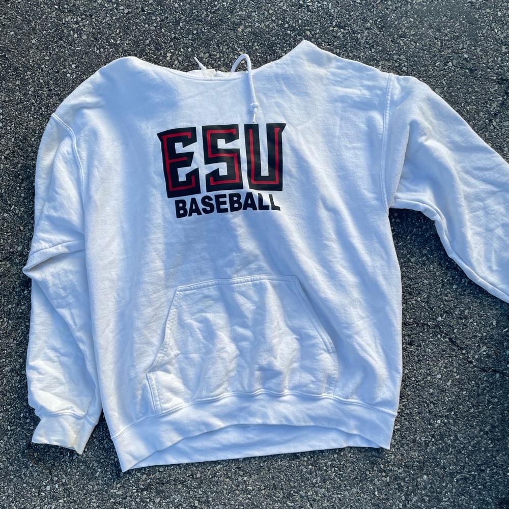 White ESU Baseball Hoodie